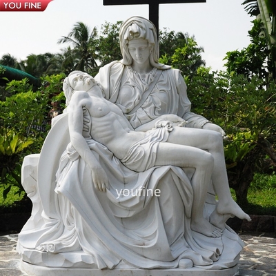 Western Marble Jesus and Mary Statue - Michelangelo's Pieta Reproduction