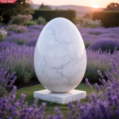Park Decor Outdoor Marble Egg Sculpture
