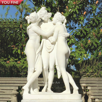 Outdoor Garden Stone Exquisite Goddess Marble Sculpture Human Size