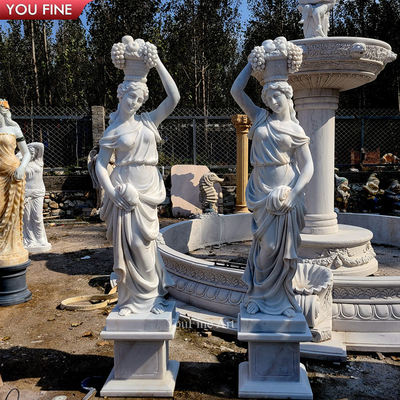 Outdoor Garden Stone Exquisite Goddess Marble Sculpture Human Size