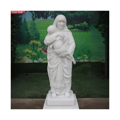 Classical Hand Carved Marble Mother Teresa Marble Sculpture