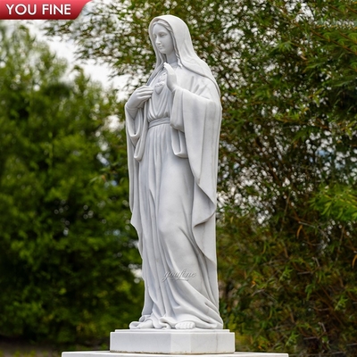 Outdoor Church Religious White Life Size Marble Statue of Virgin Mary Lourdes and Holy Bernadette