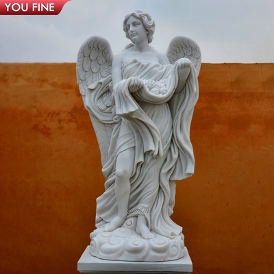 Hot Sale White Female Angel Marble Sculpture for Decoration