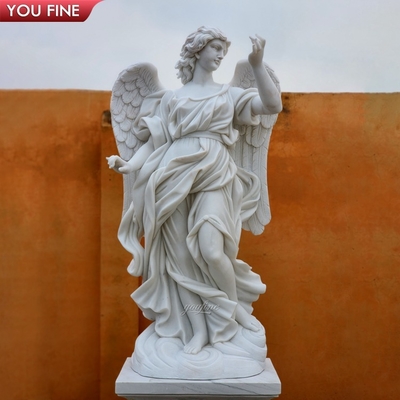 Hot Sale White Female Angel Marble Sculpture for Decoration