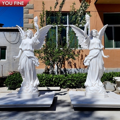 Hot Sale White Female Angel Marble Sculpture for Decoration