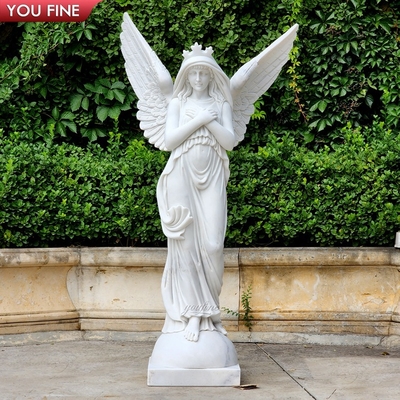 Hot Sale White Female Angel Marble Sculpture for Decoration