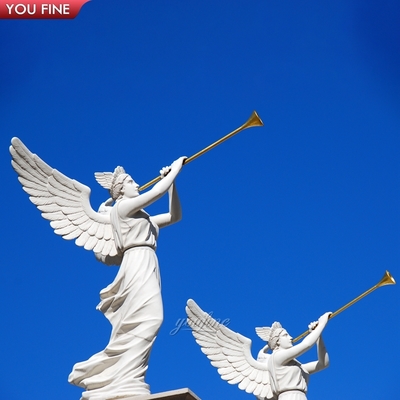 Outdoor Garden Lifesize Marble White Angel Statue