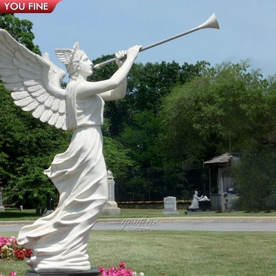 Outdoor Garden Lifesize Marble White Angel Statue