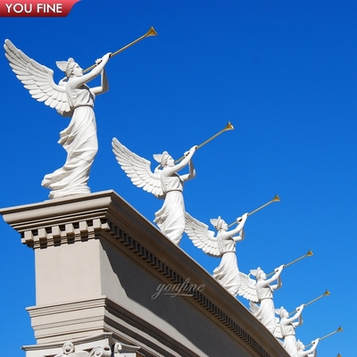 Outdoor Garden Lifesize Marble White Angel Statue