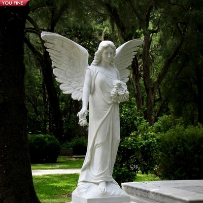 Custom Europe Marble Angel Garden Stone Statue