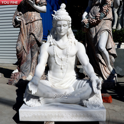 Exquisite Temple Hand Carved White Marble Ganesha Sculpture