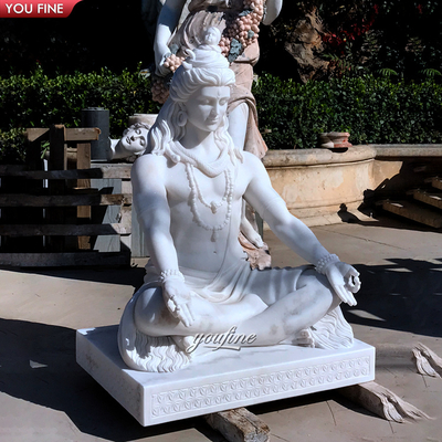 Exquisite Temple Hand Carved White Marble Ganesha Sculpture