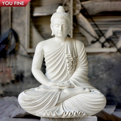 Outdoor Garden Decoration White Marble Buddha Statue