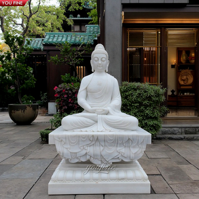 Outdoor Garden Decoration White Marble Buddha Statue