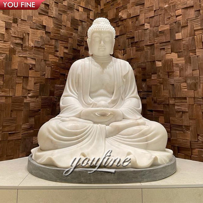 Outdoor Natural Stone White Buddha Statue Large Marble for Sale