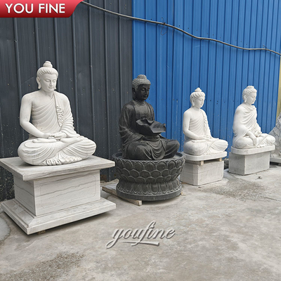 Outdoor Natural Stone White Buddha Statue Large Marble for Sale