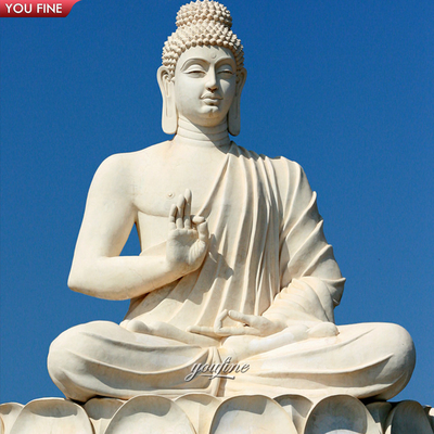 Outdoor Natural Stone White Buddha Statue Large Marble for Sale
