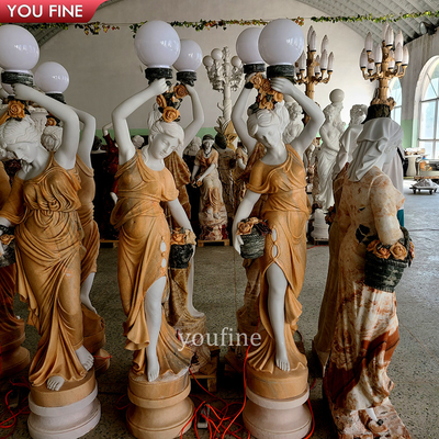 Home Decor Marble Lady Statue with Lamp