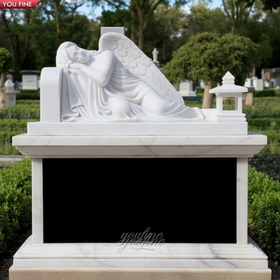 Custom Modern Outdoor Hand Carved Natural Stone Marble Weeping Angel Garden Statue Angel of Grief
