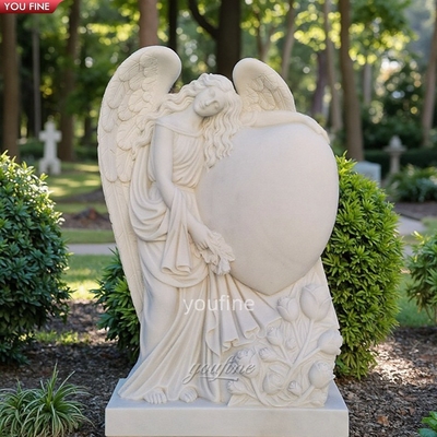 Custom Modern Outdoor Hand Carved Natural Stone Marble Weeping Angel Garden Statue Angel of Grief