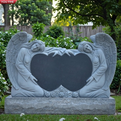 Angel Heart Monument Tombstone Double Heart Headstone