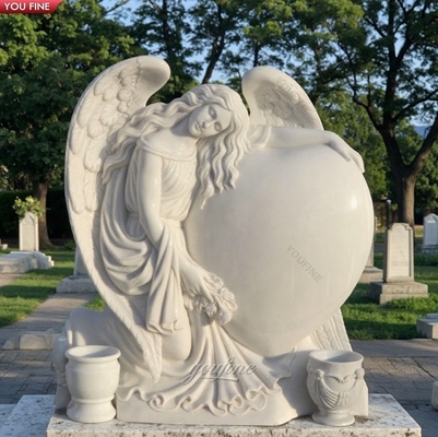 Angel Heart Monument Tombstone Double Heart Headstone