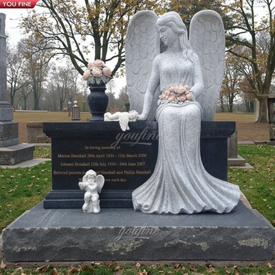 Angel of Grief Marble Stone Life Size Weeping Angel Statues Headstone Statue Sculpture for Cemetery
