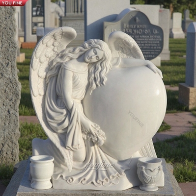 Angel of Grief Marble Stone Life Size Weeping Angel Statues Headstone Statue Sculpture for Cemetery