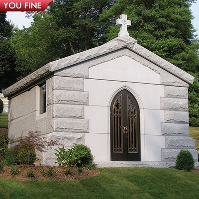 Outdoor Large Luxurious American Big Size Granite Family Mausoleum with Bronze Horse Statue