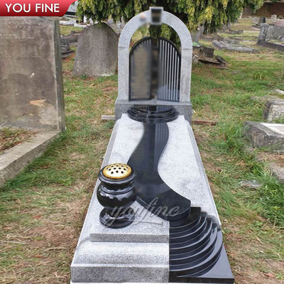 Hand Carved Marble Memorial Black Tombstones and Monuments for Sale