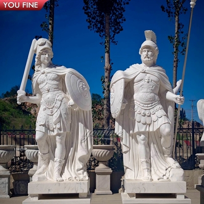 Garden Decor Greek Marble Life Size Roman Soldier Statues