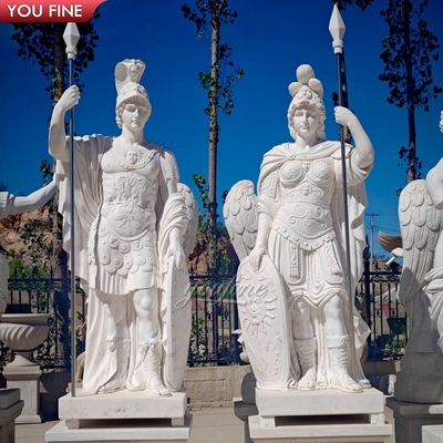 Garden Decor Greek Marble Life Size Roman Soldier Statues