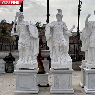Garden Decor Greek Marble Life Size Roman Soldier Statues