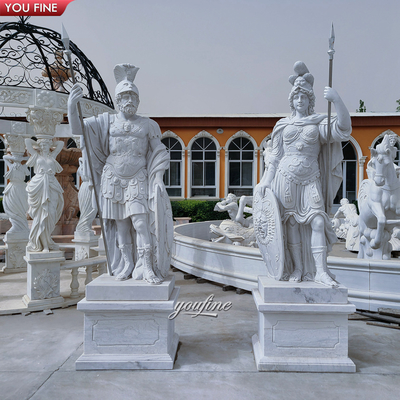 Life Size White Marble Roman Solier Statue for Sale