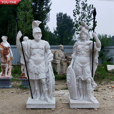 Life Size White Marble Roman Solier Statue for Sale