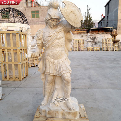 Customize Roman Soldier Riding Horse Marble Sculpture