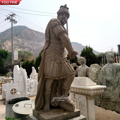 Customize Roman Soldier Riding Horse Marble Sculpture