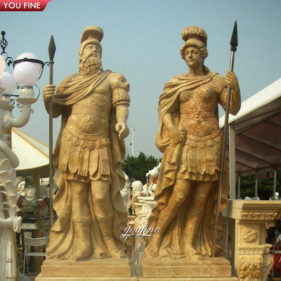 Customize Roman Soldier Riding Horse Marble Sculpture