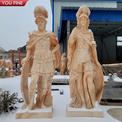 Outdoor Garden Ancient Marble Life Size Vintage Roman Warrior Statues