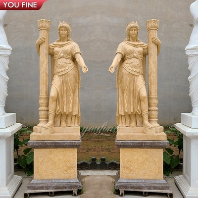 Outdoor Garden Ancient Marble Life Size Vintage Roman Warrior Statues