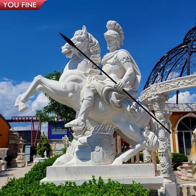 Outdoor Garden Ancient Marble Life Size Vintage Roman Warrior Statues