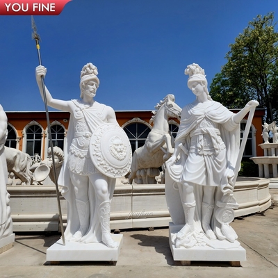Natural Stone Life Size Marble Roman Soldier Warrior Sculpture Male Statue