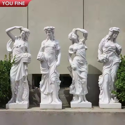 Life Size Natural White 4 Seasons Marble Statues