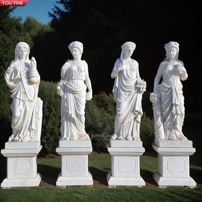 Life Size Natural White 4 Seasons Marble Statues