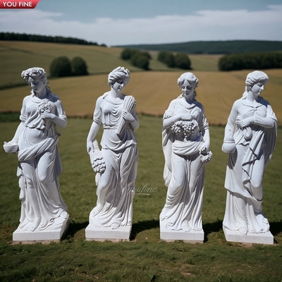Life Size Natural White 4 Seasons Marble Statues