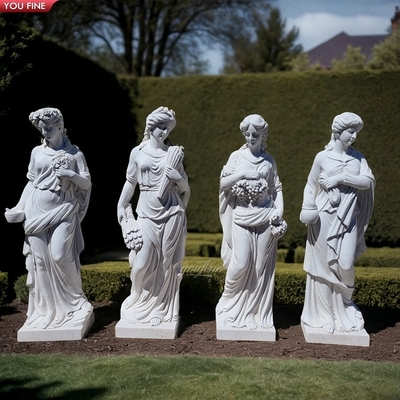 Life Size Natural White 4 Seasons Marble Statues