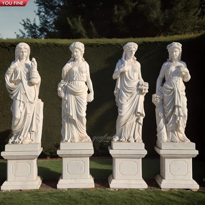 Life Size Natural White 4 Seasons Marble Statues