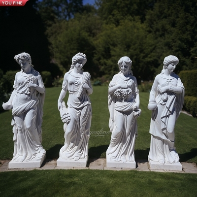 Life Size Natural White 4 Seasons Marble Statues