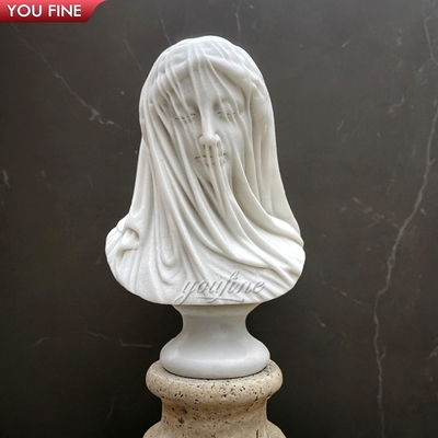 Custom Marble Veiled Lady Bust Statues