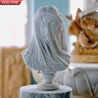 Custom Marble Veiled Lady Bust Statues